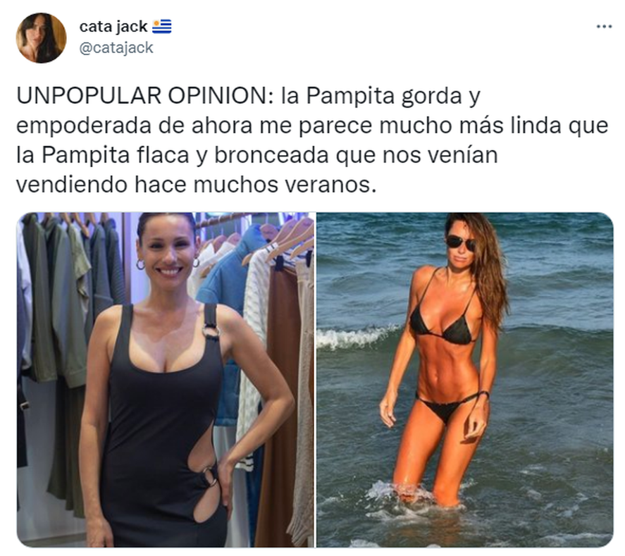 Una tuitera trató de gorda a Pampita y generó polémica