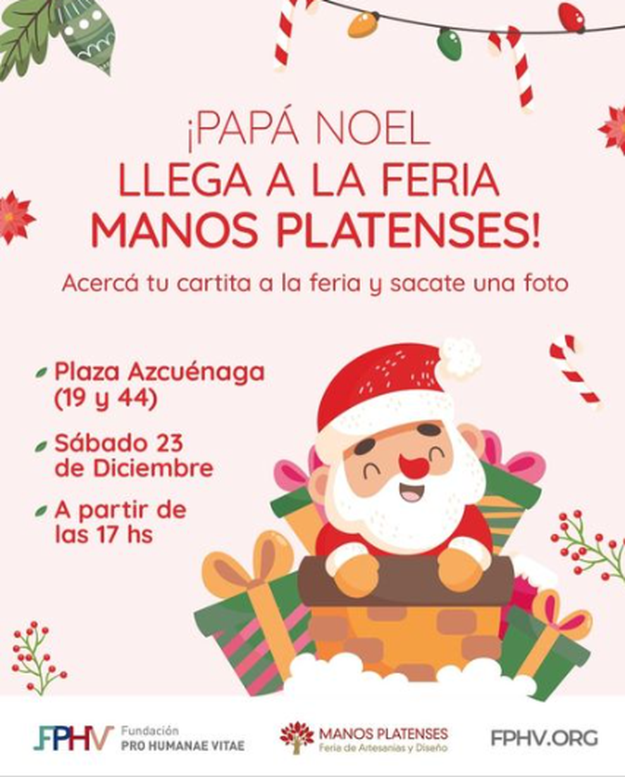 Si bien la feria estará abierta desde este jueves 21, la visita de Papá Noel será el sábado 23 Si bien la feria estará abierta desde este jueves 21, la visita de Papá Noel será el sábado 23