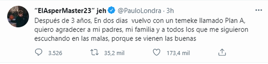 Paulo Londra vuelve a la música oficialmente este miércoles