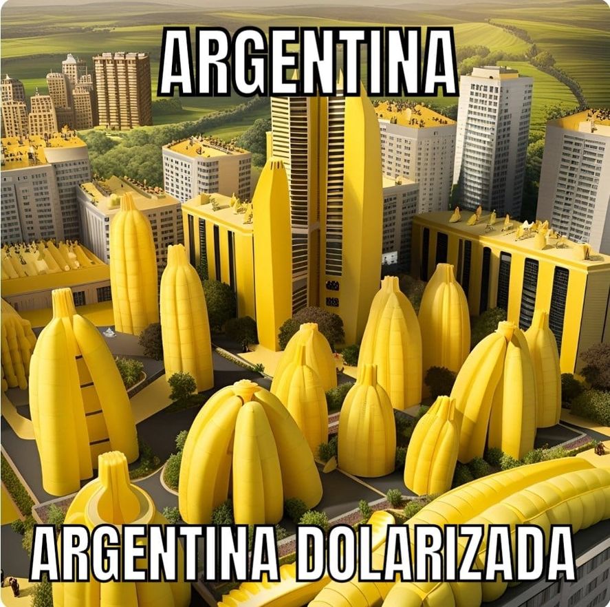 Por el plan de dolarización de Javier Milei, en redes se burlan de los países que implementaron esta idea, y los identifican con la fruta "banana" Por el plan de dolarización de Javier Milei, en redes se burlan de los países que implementaron esta idea, y los identifican con la fruta "banana"