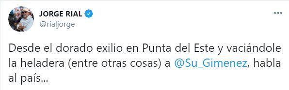 Tuit de Jorge Rial