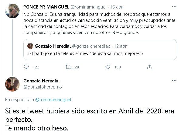 Manguel y Heredia se cruzaron por el uso de barbijos en TV