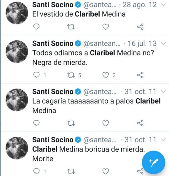Tuits contra Claribel Medina