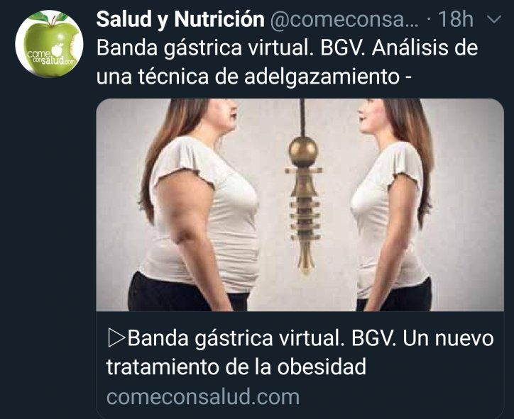 Un tratamiento hipnótico que usa la falsa terminología de "Banda Gástrica Virtual" para promocionarse en redes