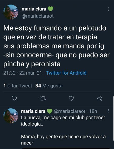 Los tweets de la polémica. ¿Se puede ser Pincha y Peronista o de Gimnasia y Radical?
