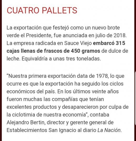 Así como el Presidente Fernández festejó la llegada de vacunas a Ezeiza Mauricio Macri lo hizo con el envío de 4 palletes de Dulce de Leche y en Twitter se lo recordaron a Nacho Viale