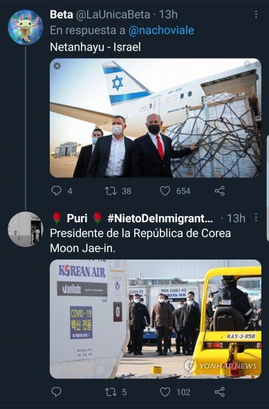 Tanto en Israel como en Corea, sus líderes fueron al aeropuerto a recibir vacunas como lo hizo el presidente Fernández. Nacho Viale no lo sabía cuando quiso hacerle bullying y quedó pagando