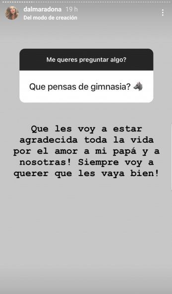 La pregunta sobre que piensa de Gimnasia y la elogiosa respuesta de Dalma Maradona que alegró a los triperos