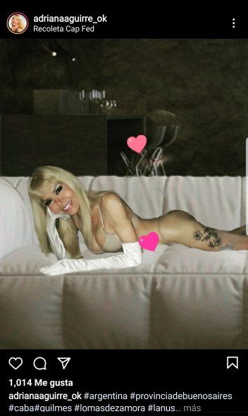 Más allá de los retoques a su forma física, Adriana Aguirre modificó los fondos de sus fotos apelando a un photoshop un tanto primitivo 