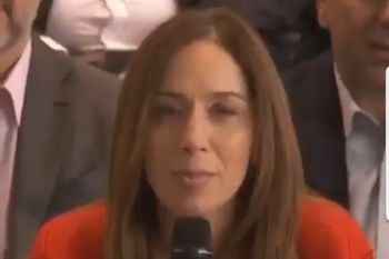 Ua captura del video de María Eugenia Vidal, que de ser cierta la información de Clarín sobre el acuerdo en CABA quizás nunca se viralice