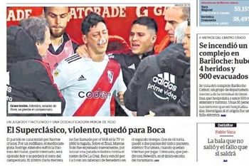 clarin titulo el triunfo de boca con un jugador de river lastimado