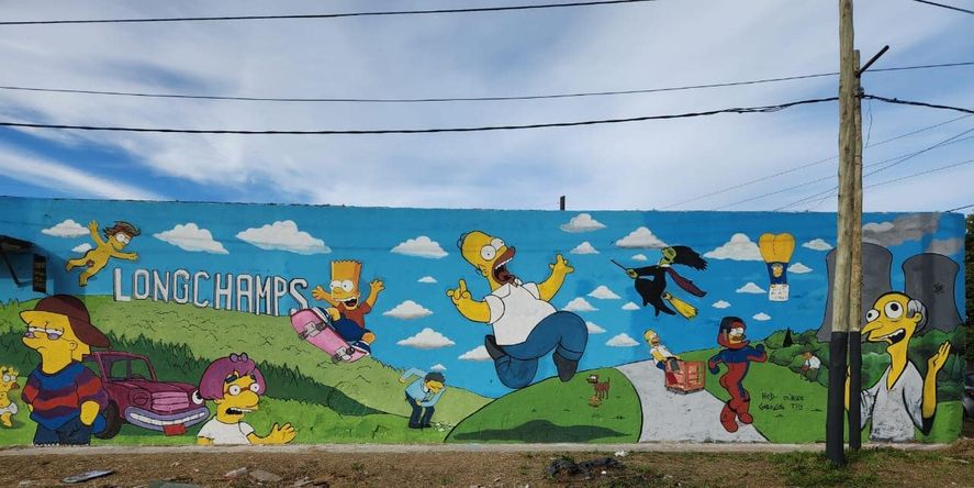 El mural de Los SImpsons que se inauguró en Almirante Brown