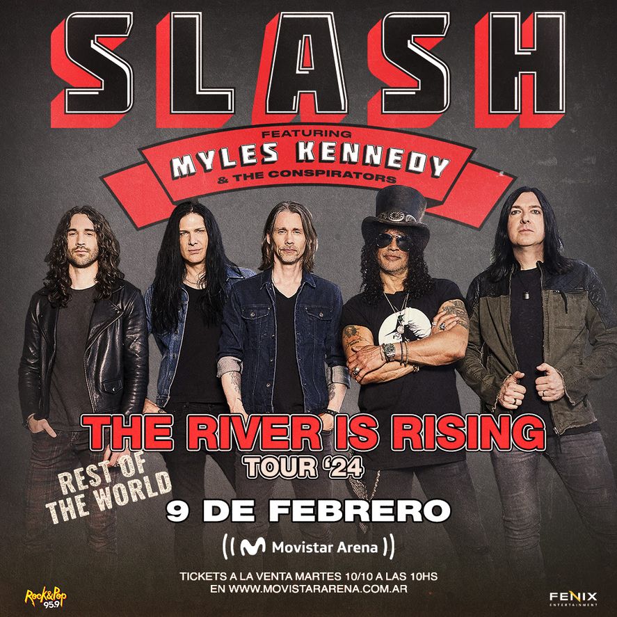 Slash estará acompañado de una superbanda integrada por: Myles Kennedy (voz principal), Brent Fitz (batería), Todd Kerns (bajo/voz) y Frank Sidoris (guitarra rítmica).
