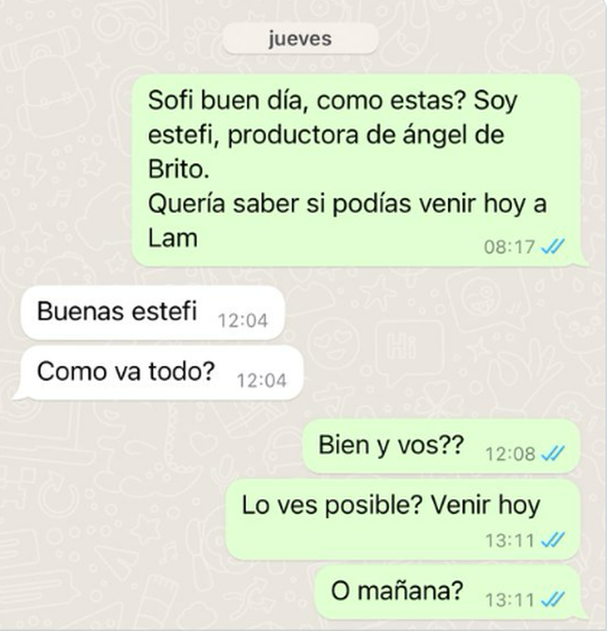La charla entre la producción de LAM y Sofi Martínez