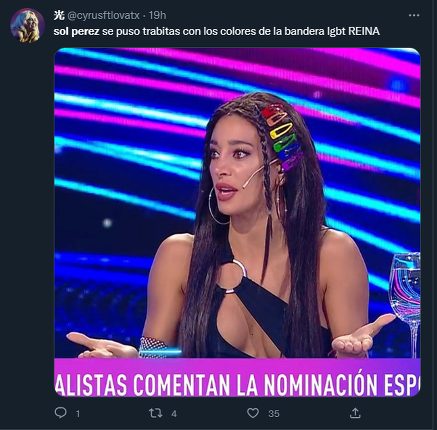 Sol Pérez y un look jugado para la Gala de Gran Hermano