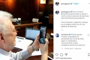 Gimnasia fue el tema de conversación entre Ginés González y Maradona.