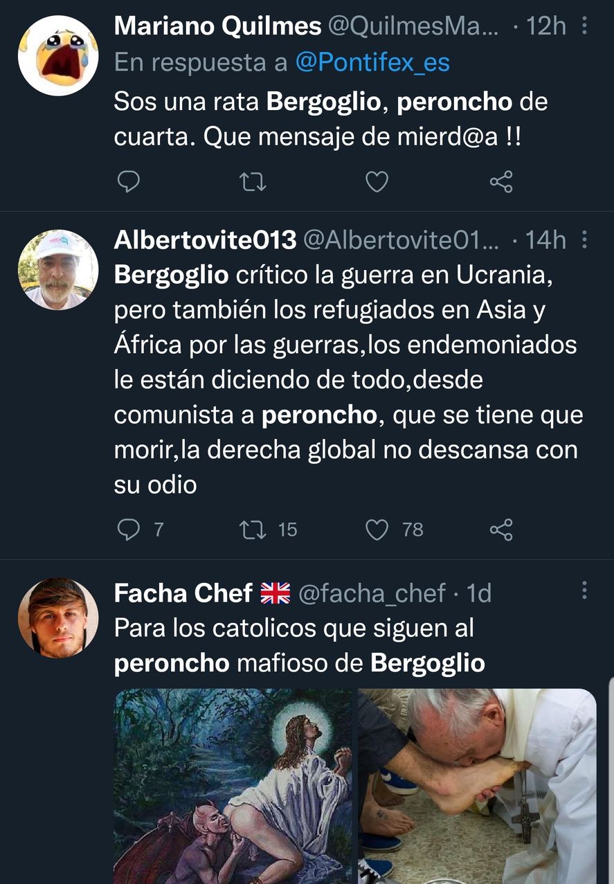 Un tweet pidiendo por todos los refugiados del mundo, junto a los procedentes de Ucrania, convirtió al Papa Francisco en tendencia gracias al odio de los trolls