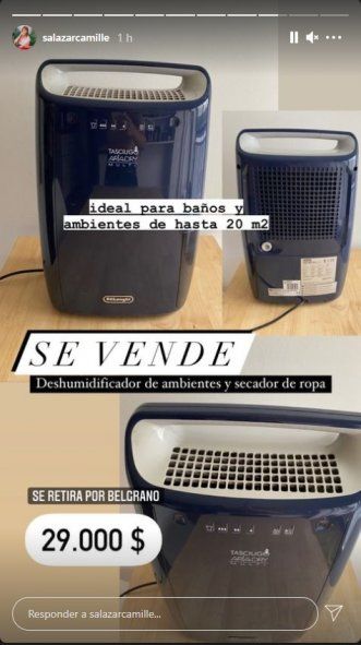 Camila Salazar puso en venta sus pertenencias