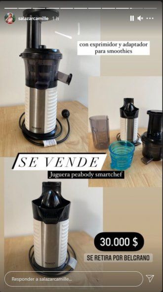 Camila Salazar puso en venta sus pertenencias