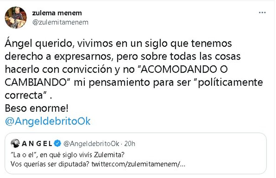 Zulema Menem y un comentario homof&oacute;bico sobre Flor de la V