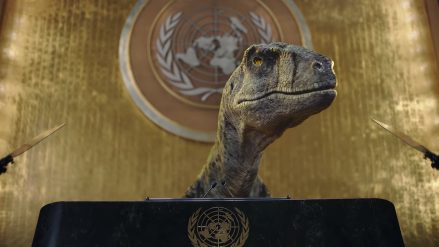 La ONU lanzó un video que se convirtió en viral y tiene a un dinosaurio como protagonista, para concientizar sobre la extinción. 