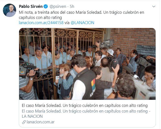 Pablo Sirvén sobre el caso María Soledad en La Nación.