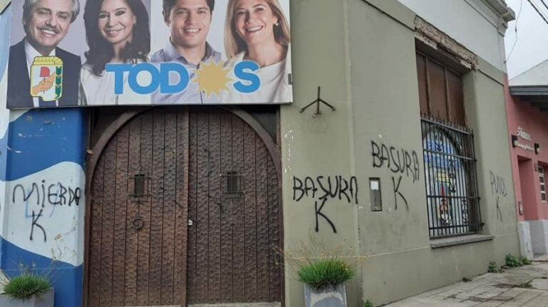 Repudio radical a las pintadas contra la sede del PJ de Necochea