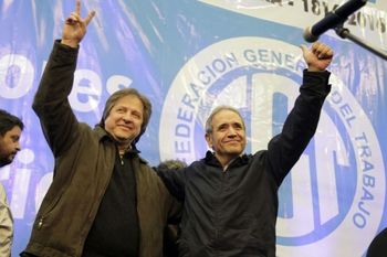 Héctor Amichetti y Sergio Palazzo, representantes de la Corriente Federal dentro de la CGT.