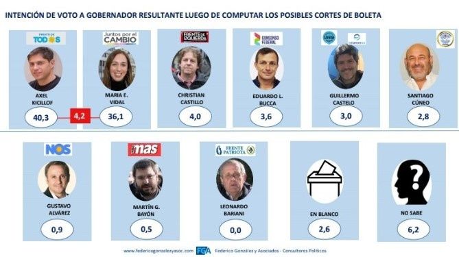 Encuesta en la provincia: Vidal y Kicillof, palo a palo con diferencias ...