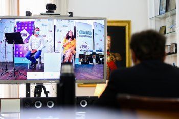 Kicillof participó de la presentación a través de una videoconferencia.