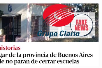 un enganoso titulo de clarin sobre cierre de escuelas en pigüe