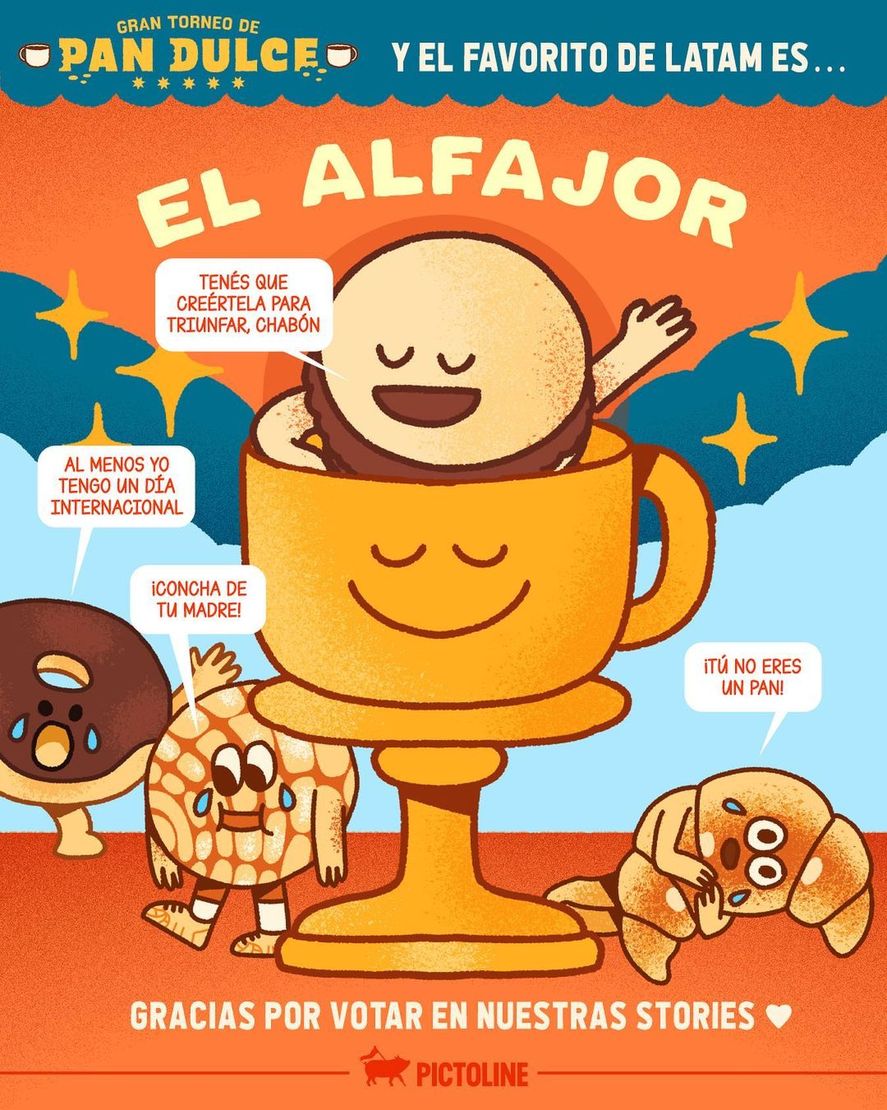 Las medialunas y los alfajores representaron a Argentina en una competencia de panificados dulces de Latinoamérica. El alfajor fue elegido como el mejor de todos. 