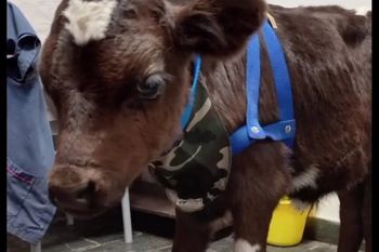 El ternero rescatado por la joven de Mar del Plata.