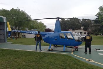 El helicóptero incautado en los procedimientos policiales