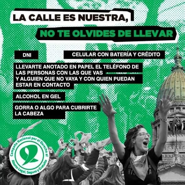 La Campaña por el Aborto Legal difundió una serie de recomendaciones para quienes participen de la vigilia