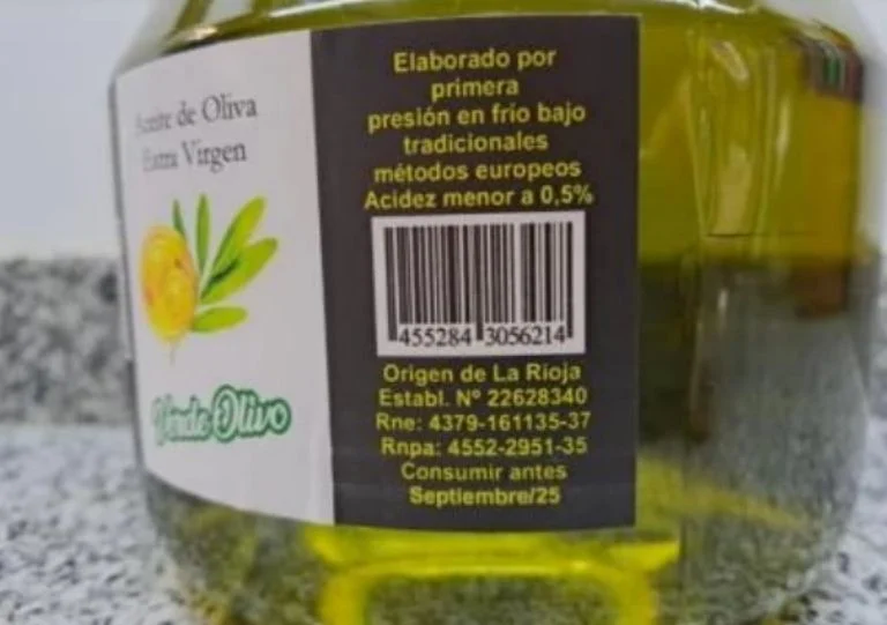 La Anmat prohibió la venta del aceite de oliva "Verde Olivo". 