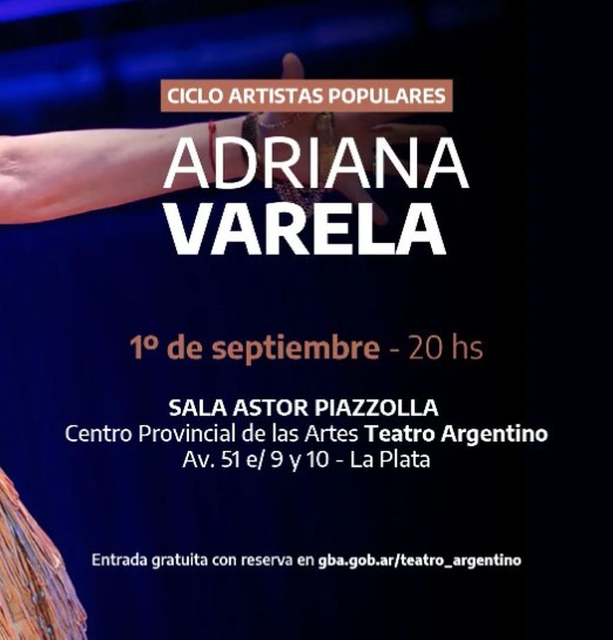 La presentación se realizará en la Sala Astor Piazzolla del Teatro Argentino de La Plata el 1 de septiembre.