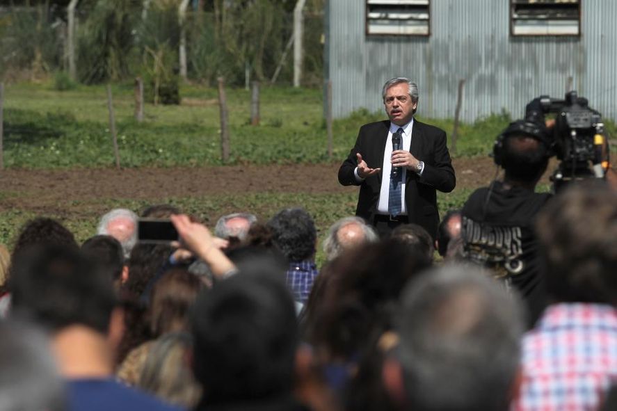 Alberto Fernández en el marco de un paro de las patronales agrarias: