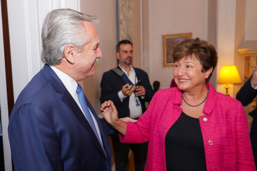Alberto Fernández y la titular del FMI