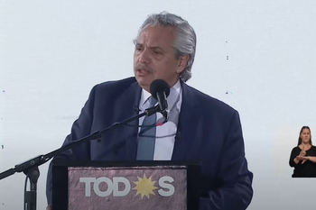 El presidente Alberto Fernández habló en el acto de cierre de campaña del Frente de Todos en la provincia de Buenos Aires. El presidente Alberto Fernández habló en el acto de cierre de campaña del Frente de Todos en la provincia de Buenos Aires.