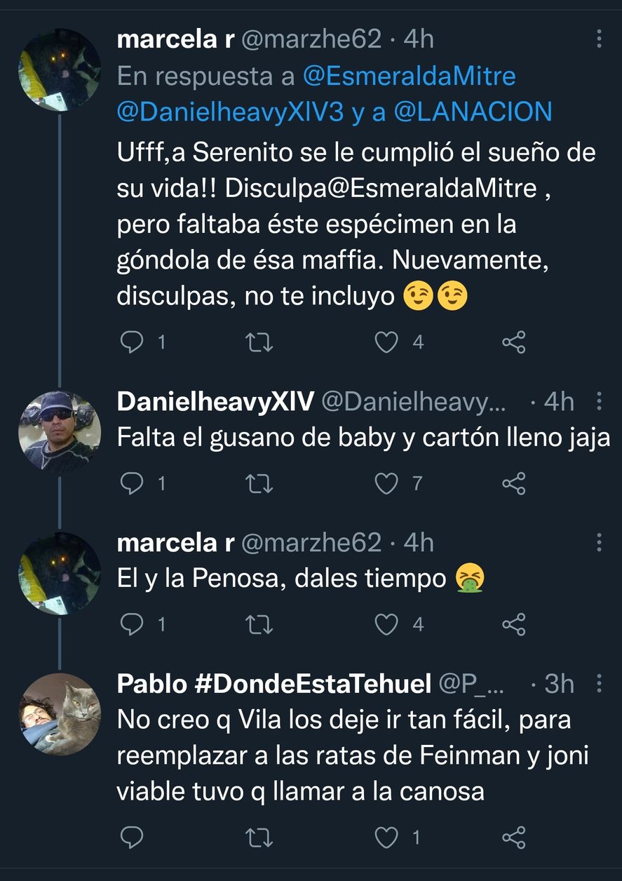 Algunos fanáticos y otros críticos piden al unísono a Baby Etchecopar en "La Nación más", mientras Esmeralda Mitre se queja por la contratación de otro periodista