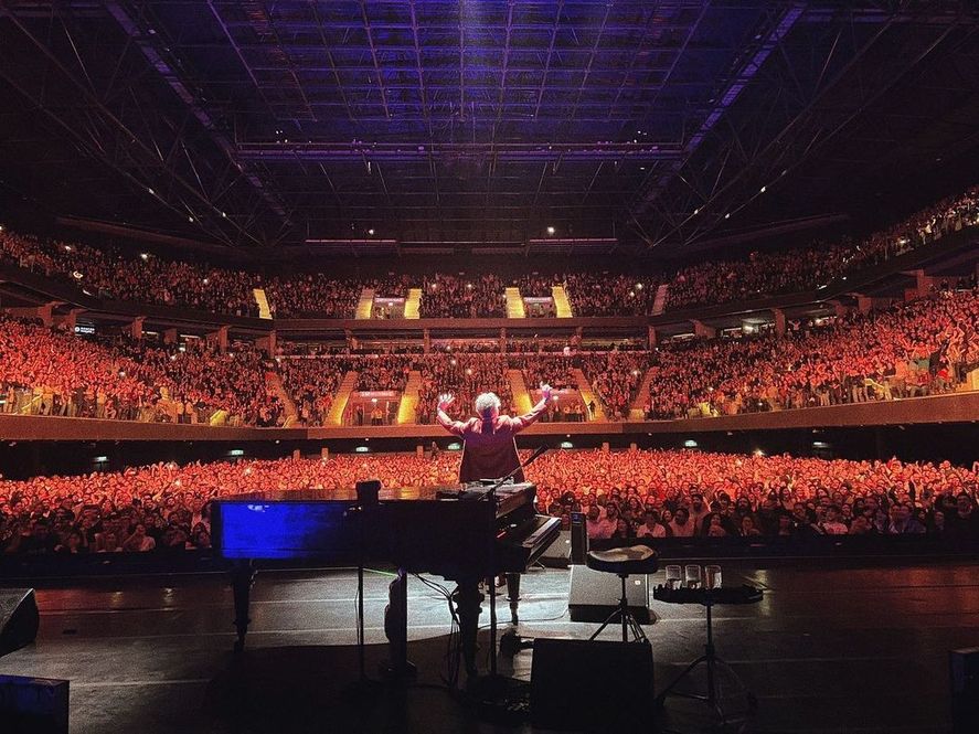 Anoche, Fito Páez festejando el primer show por los treinta años de El amor después del amor