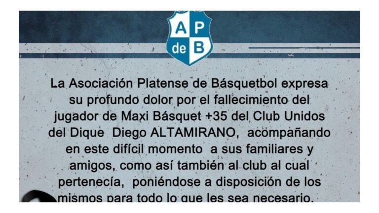 Muerte de un jugador de Básquet: “Hay responsabilidades, espero que no se borren”