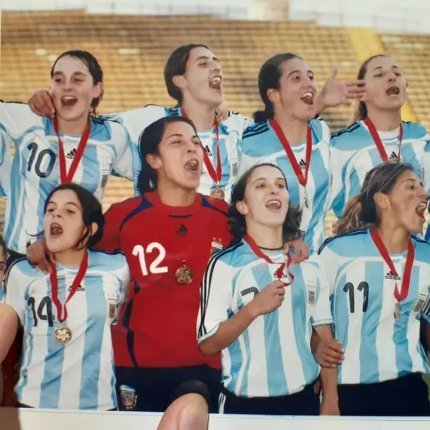 Los festejos de la Selección Argentina de fútbol femenino luego de conquistar la Copa América 2006.