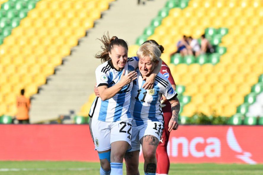 Estefanía Banini con la Selección Argentina en la Copa América Femenina 2022. Estefanía Banini con la Selección Argentina en la Copa América Femenina 2022.