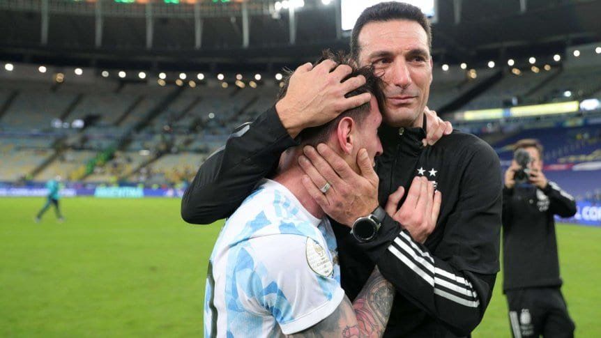 Lionel Scaloni y Lionel Messi, Argentina ganó la Copa América y clasificó al Mundial de Qatar en el 2021