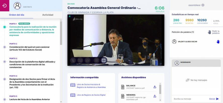 Gimnasia realizó la asamblea del 2020 de manera virtual