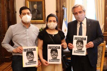 El presidente Alberto Fernández recibió en su despacho de la Casa Rosada, a Silvino Báez y Graciela Sosa, los padres de Fernando Báez Sosa