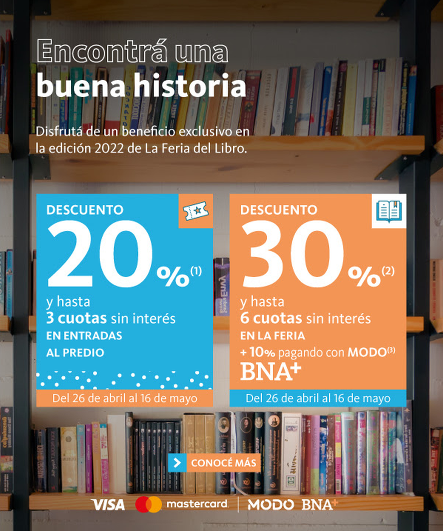 Los clientes de Banco Nación tendrán dos descuentos en la Feria Internacional del Libro.