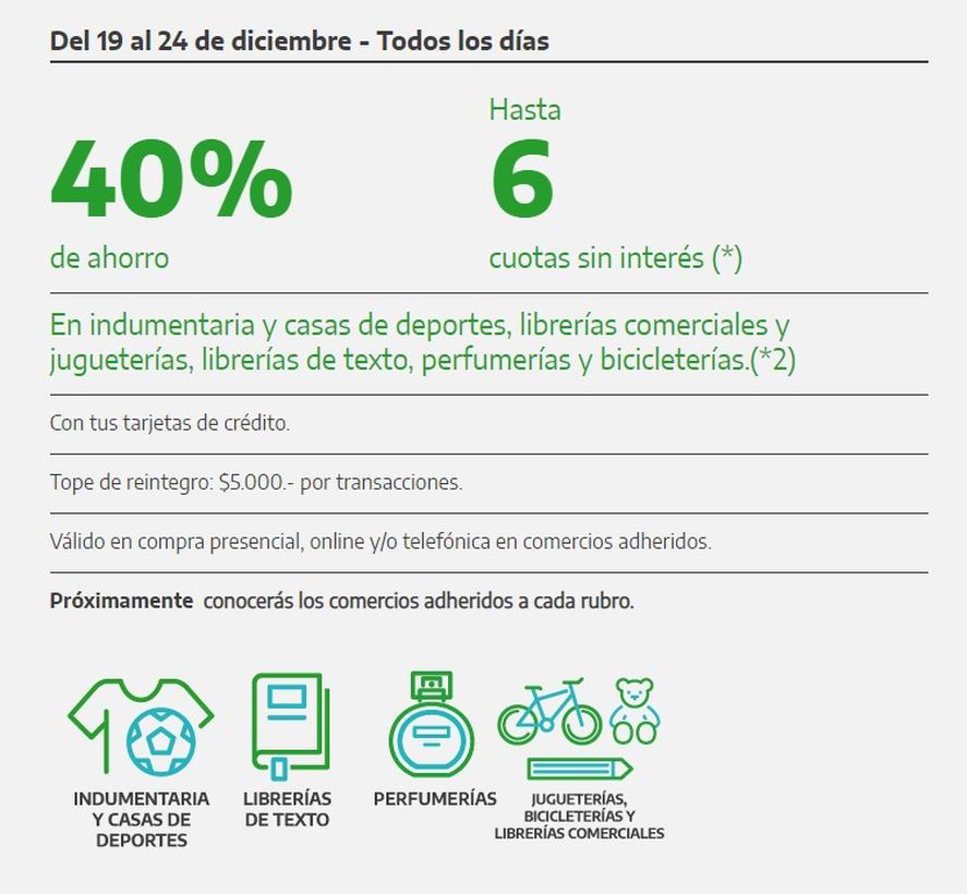 Banco Provincia lanzó un nuevo descuento en la previa de Navidad